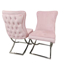 Sandhurst Dining Chair X Leg in Pink Velvet Set Of 4
